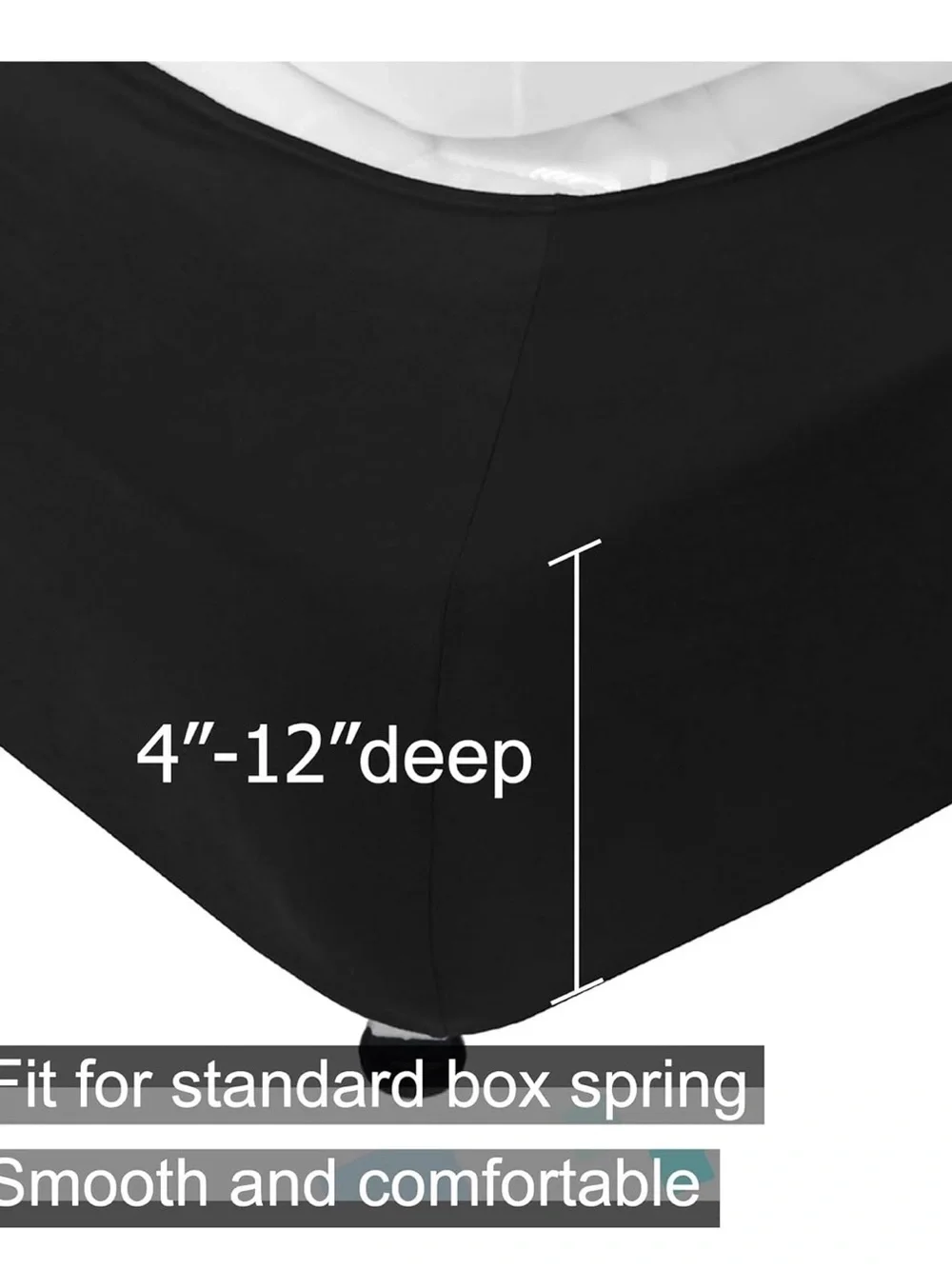 Black Fitted Mattress box spring side Cover - (Brand Unspecified)